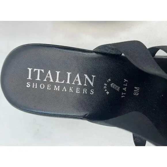 Italian Shoemakers Black Elastic Sandals Womens Size 8 - Picture 6 of 8